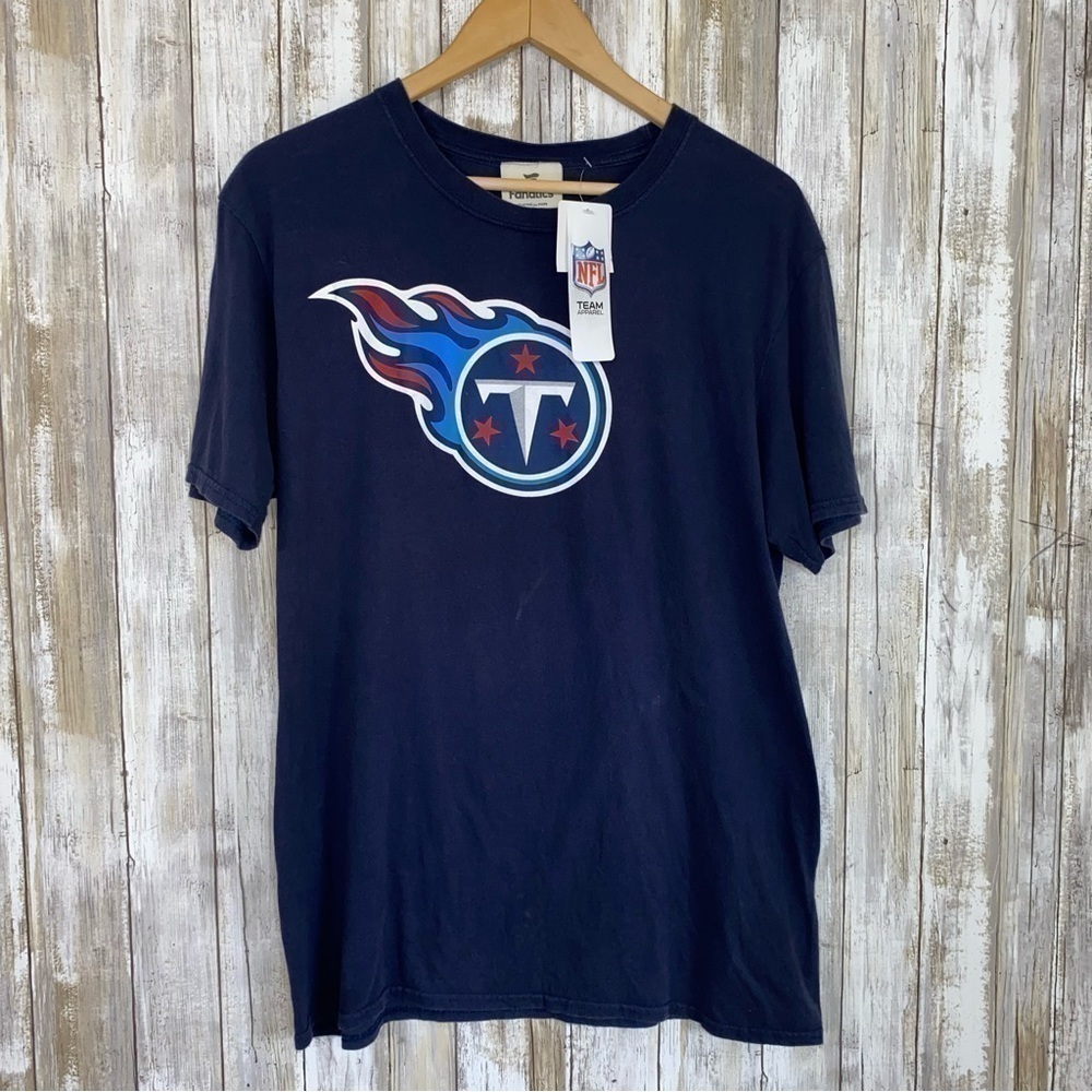 NWT NFL Tennessee Titans Dark Blue Logo Tee Unisex Large Fanatics